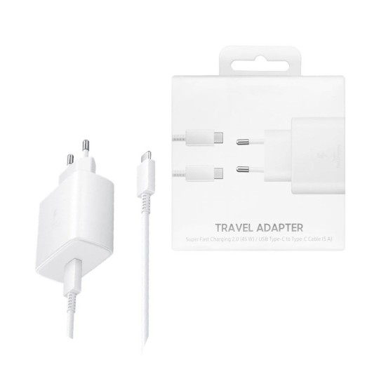 Travel Adaptor EP-TA845XBEGCN USB Type C 45W with Type C to Type C Cable (5A) White